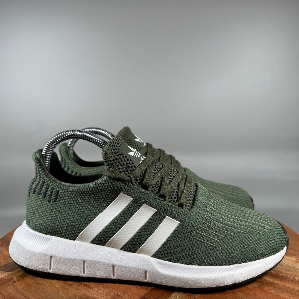 Adidas Swift Run Olive Green White Womens Sneakers AQ0866 Size 7